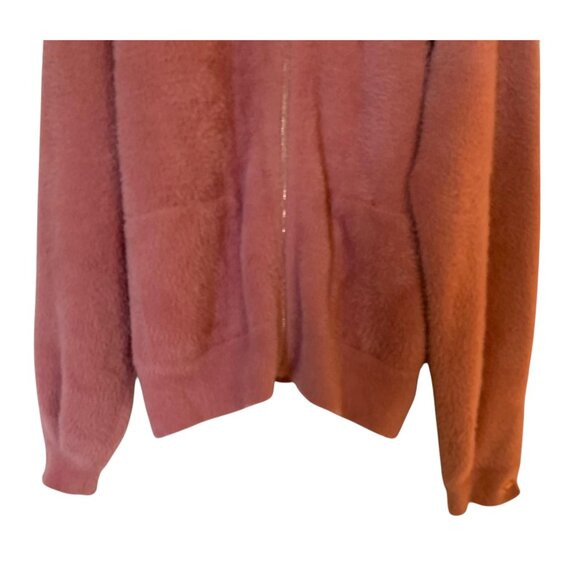 MAEVE ANTHROPOLOGIE Mauve Pink Kalista Eyelash Full-Zip Sweater Jacket Medium - Picture 5 of 8